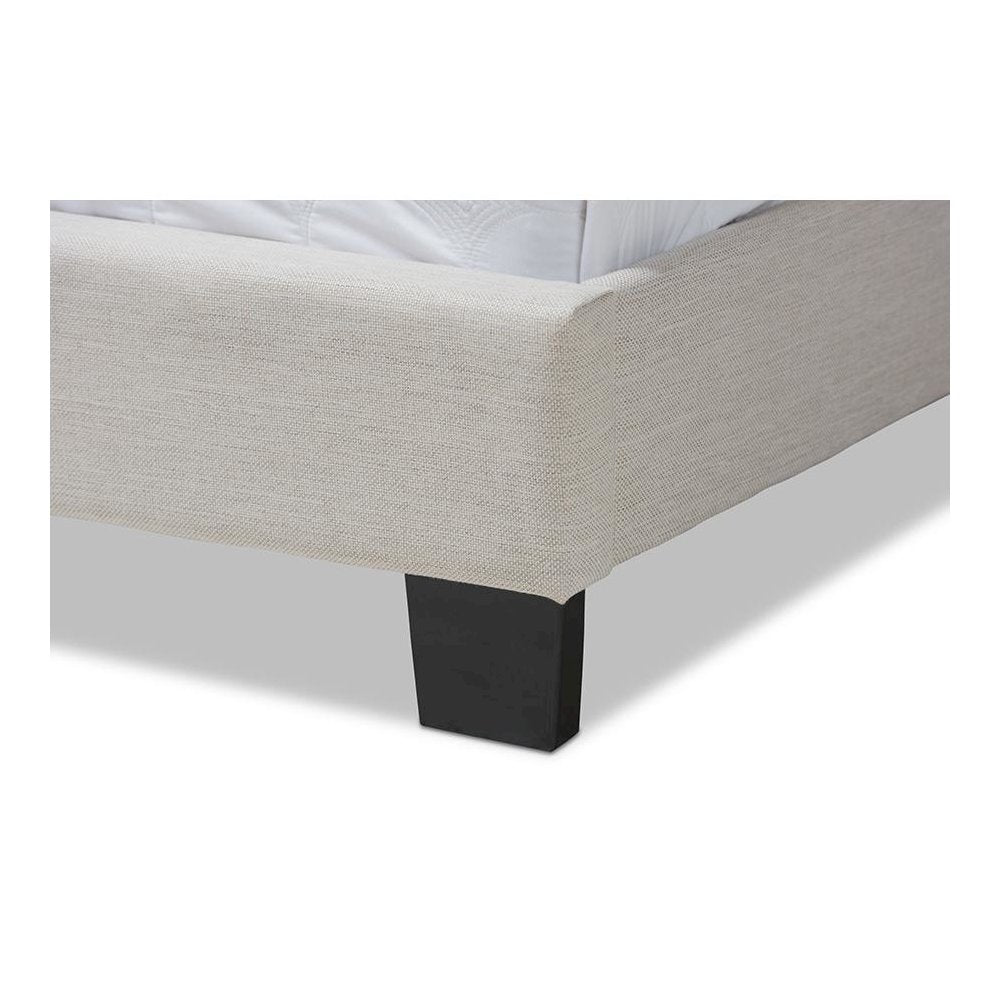 Vivienne Modern and Contemporary Light Beige Fabric Upholstered Full Size Bed