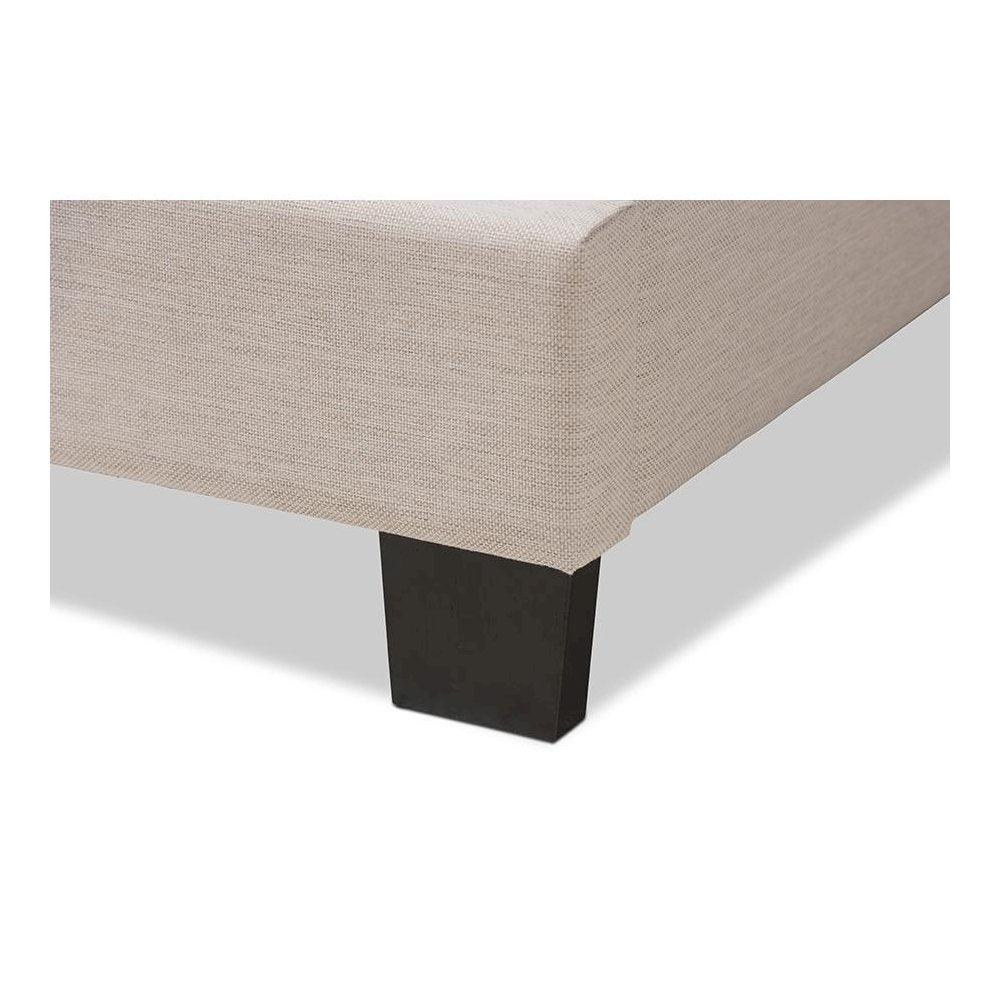 Odette Modern and Contemporary Light Beige Fabric Upholstered Full Size Bed