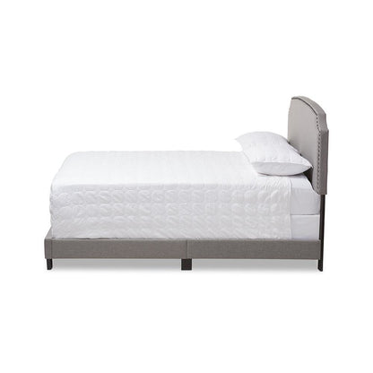 Odette Modern and Contemporary Light Grey Fabric Upholstered Full Size Bed