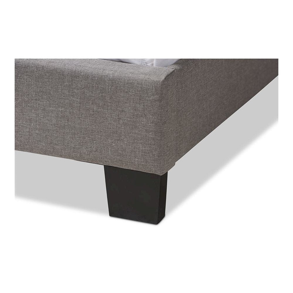 Odette Modern and Contemporary Light Grey Fabric Upholstered Full Size Bed
