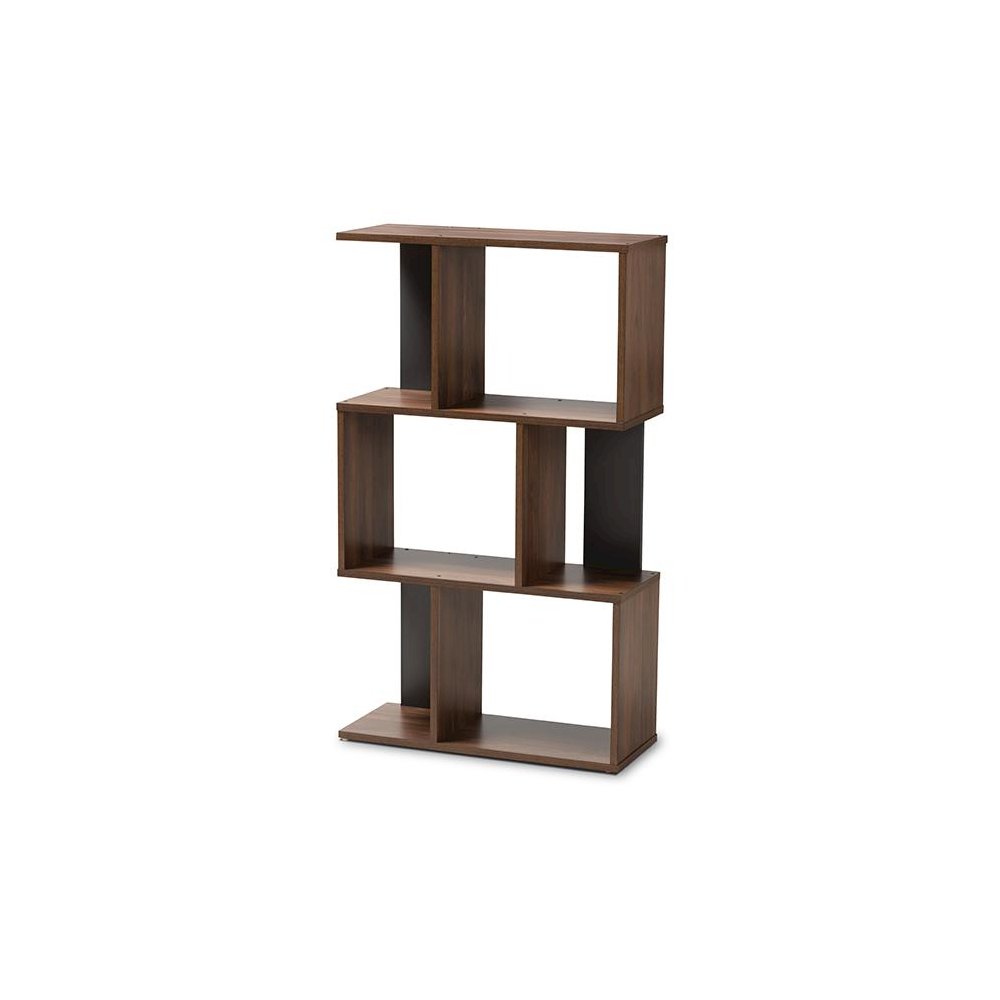 Legende Modern and Contemporary Brown and Dark Grey Finished Display Bookcase