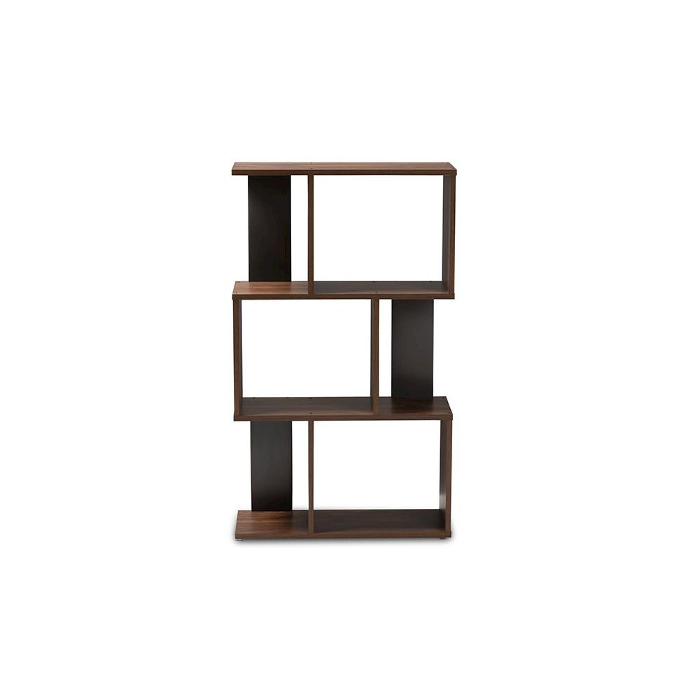 Legende Modern and Contemporary Brown and Dark Grey Finished Display Bookcase