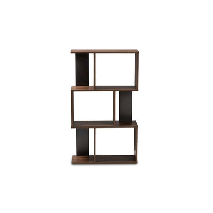 Legende Modern and Contemporary Brown and Dark Grey Finished Display Bookcase