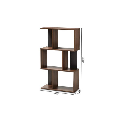 Legende Modern and Contemporary Brown and Dark Grey Finished Display Bookcase