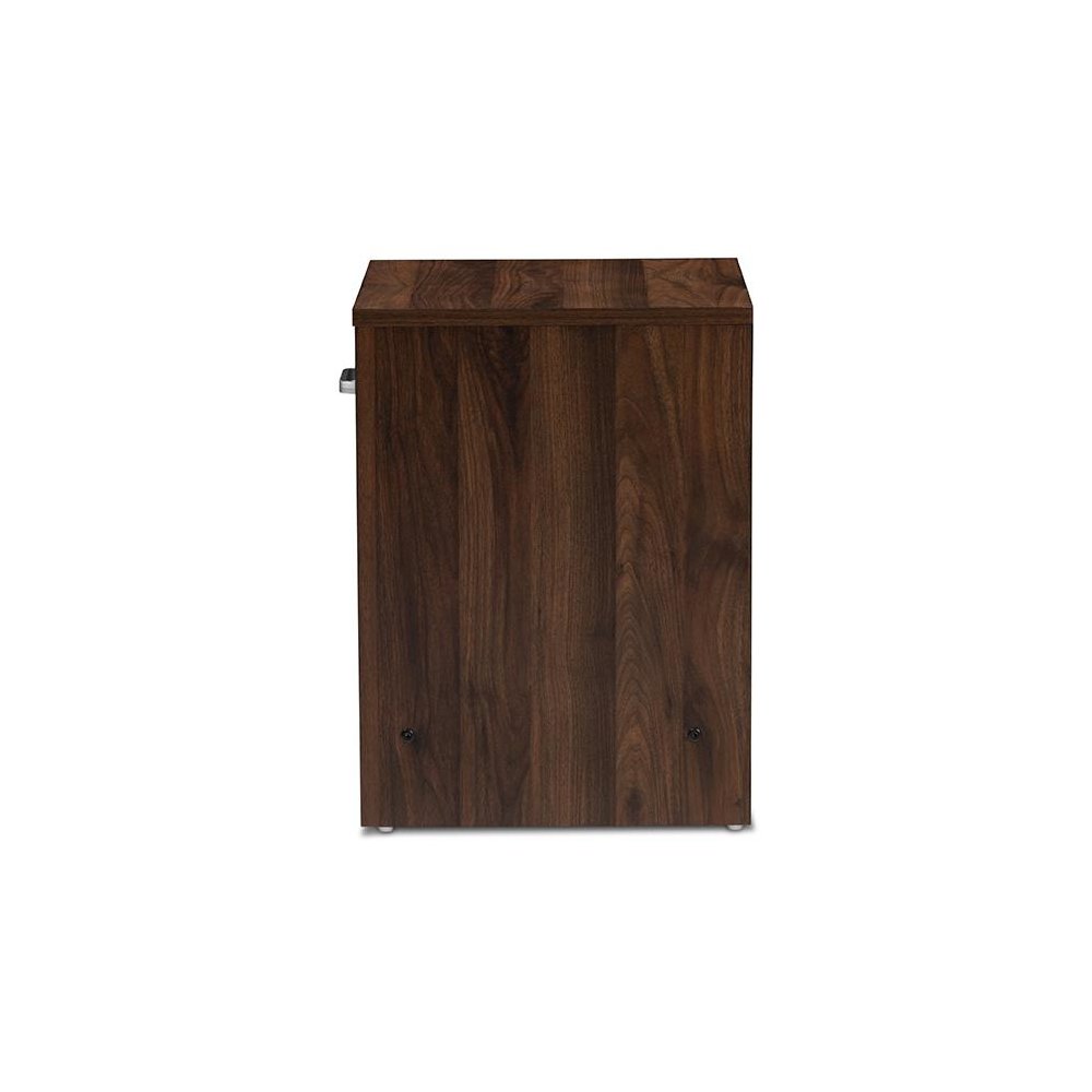 1-Drawer Dark Brown and Dark Grey Finished Nightstand