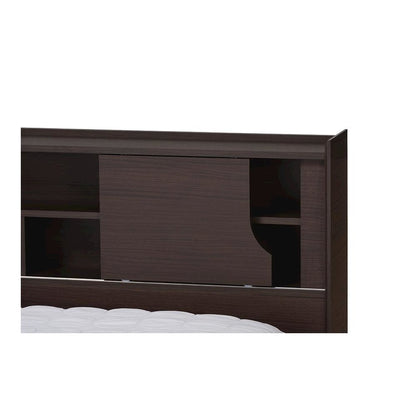 Larsine Modern and Contemporary Brown Finished Queen Size Platform Storage Bed
