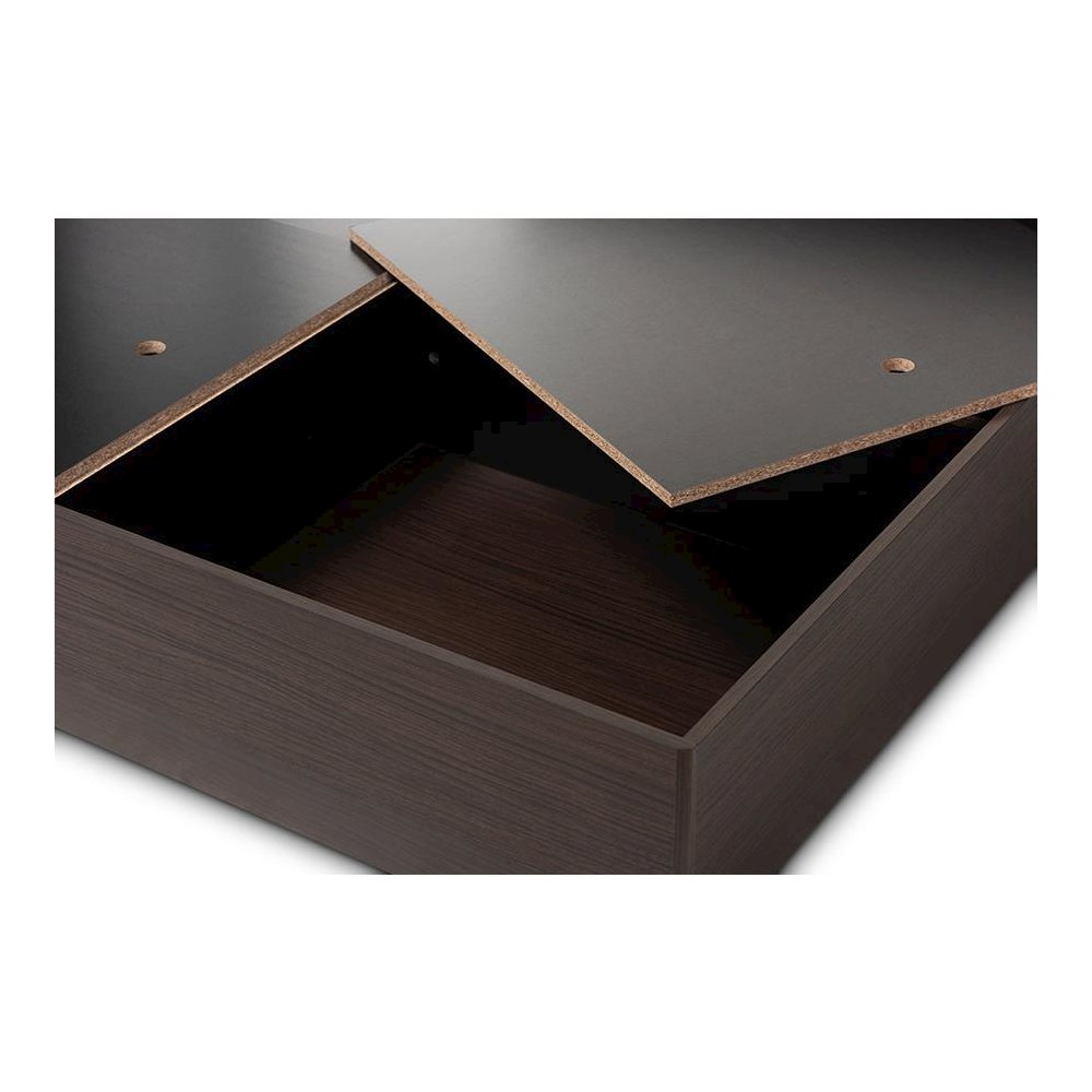 Larsine Modern and Contemporary Brown Finished Queen Size Platform Storage Bed