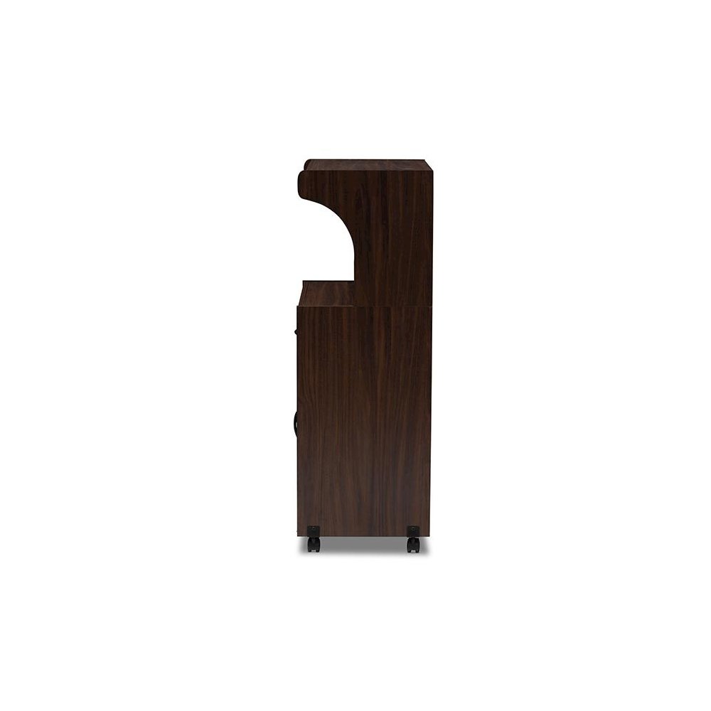 Tannis Modern and Contemporary Dark Walnut Finished Kitchen Cabinet