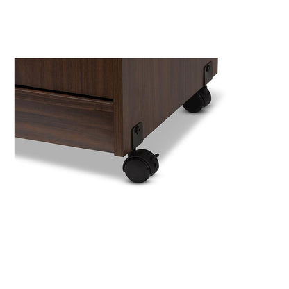 Tannis Modern and Contemporary Dark Walnut Finished Kitchen Cabinet
