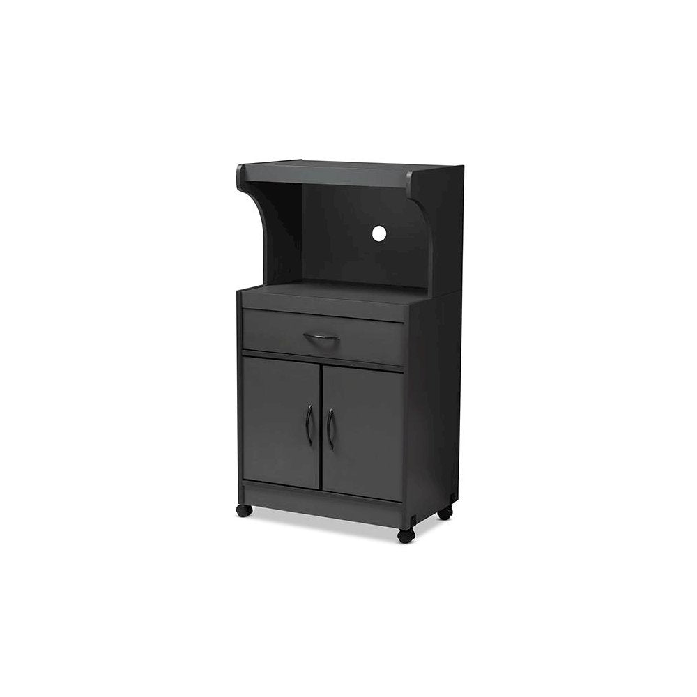 Baxton Studio Tannis Modern and Contemporary Dark Grey Finished Kitchen Cabinet