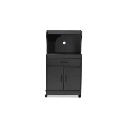 Baxton Studio Tannis Modern and Contemporary Dark Grey Finished Kitchen Cabinet