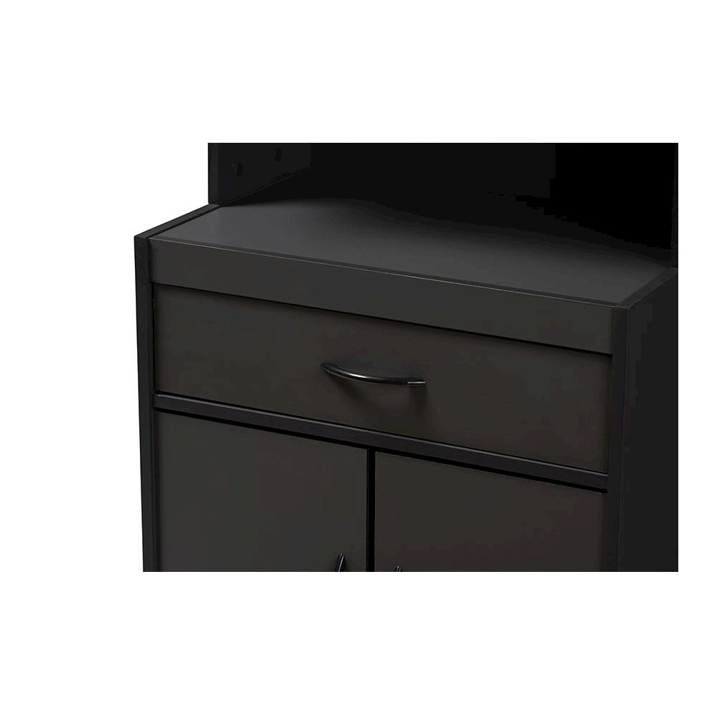 Baxton Studio Tannis Modern and Contemporary Dark Grey Finished Kitchen Cabinet