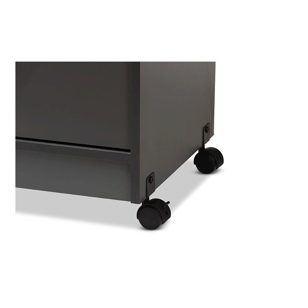 Baxton Studio Tannis Modern and Contemporary Dark Grey Finished Kitchen Cabinet