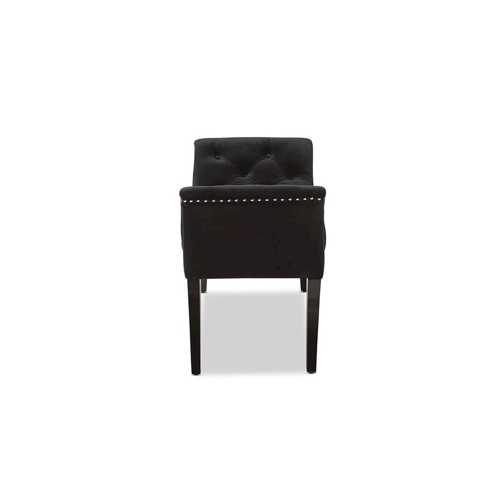 Baxton Studio Chandelle Luxe and Contemporary Black Velvet Upholstered Bench