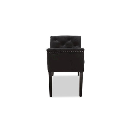 Baxton Studio Chandelle Luxe and Contemporary Black Velvet Upholstered Bench