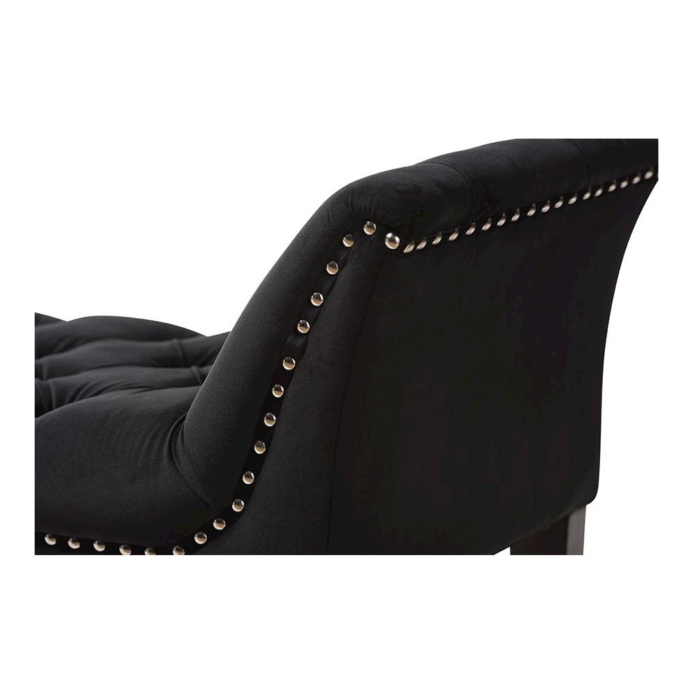 Baxton Studio Chandelle Luxe and Contemporary Black Velvet Upholstered Bench