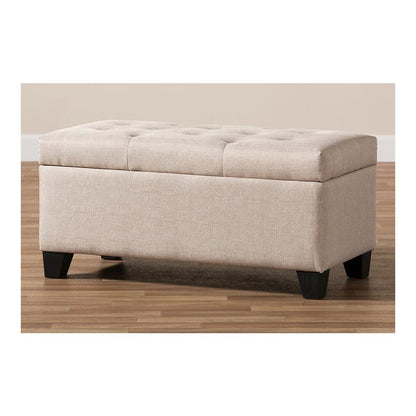Michaela Modern and Contemporary Beige Fabric Upholstered Storage Ottoman