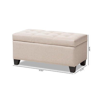 Michaela Modern and Contemporary Beige Fabric Upholstered Storage Ottoman
