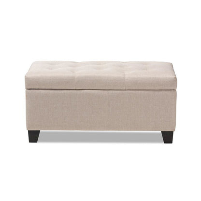 Michaela Modern and Contemporary Beige Fabric Upholstered Storage Ottoman