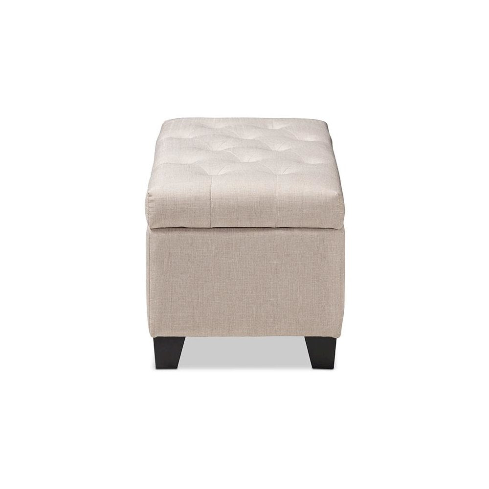 Michaela Modern and Contemporary Beige Fabric Upholstered Storage Ottoman