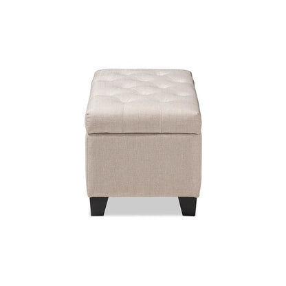 Michaela Modern and Contemporary Beige Fabric Upholstered Storage Ottoman