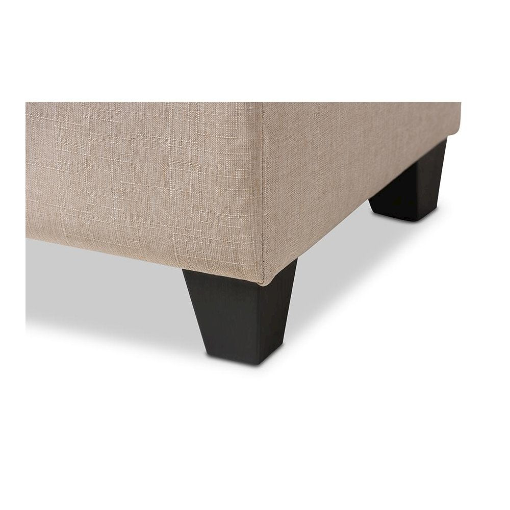 Michaela Modern and Contemporary Beige Fabric Upholstered Storage Ottoman