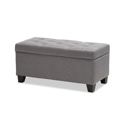 Michaela Modern and Contemporary Grey Fabric Upholstered Storage Ottoman