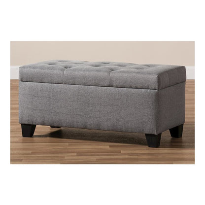 Michaela Modern and Contemporary Grey Fabric Upholstered Storage Ottoman