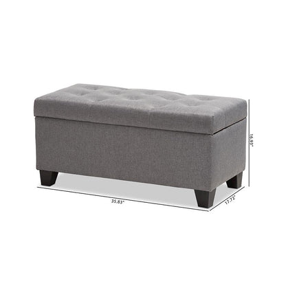 Michaela Modern and Contemporary Grey Fabric Upholstered Storage Ottoman