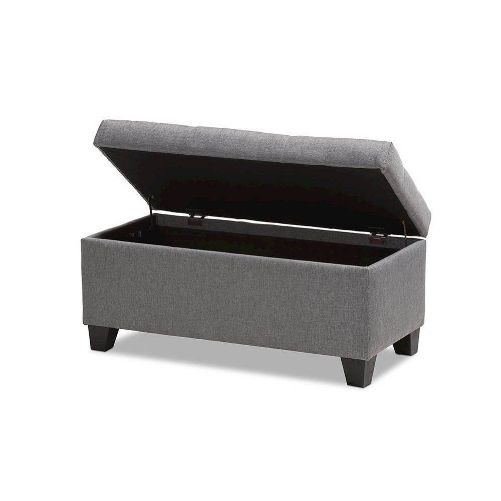 Michaela Modern and Contemporary Grey Fabric Upholstered Storage Ottoman