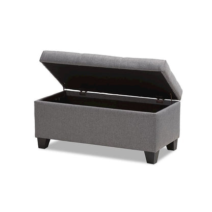 Michaela Modern and Contemporary Grey Fabric Upholstered Storage Ottoman