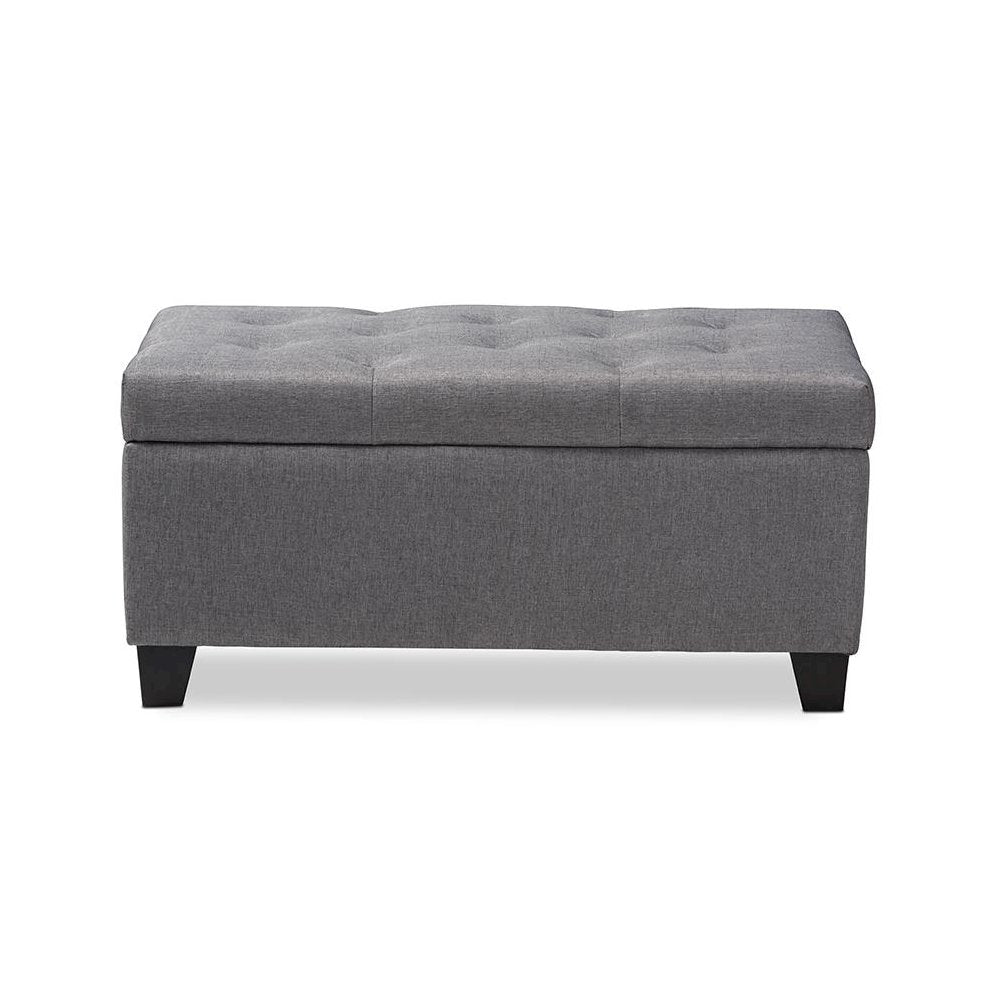 Michaela Modern and Contemporary Grey Fabric Upholstered Storage Ottoman
