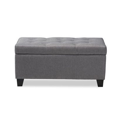 Michaela Modern and Contemporary Grey Fabric Upholstered Storage Ottoman