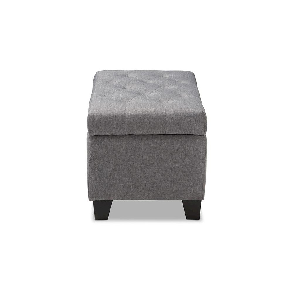 Michaela Modern and Contemporary Grey Fabric Upholstered Storage Ottoman