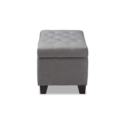 Michaela Modern and Contemporary Grey Fabric Upholstered Storage Ottoman