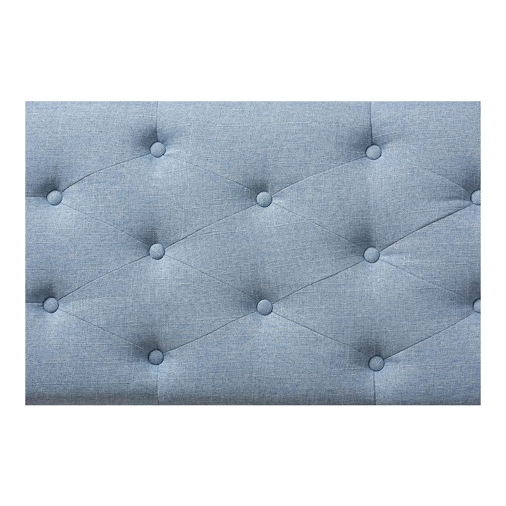 Michaela Modern and Contemporary Light Blue Fabric Upholstered Storage Ottoman