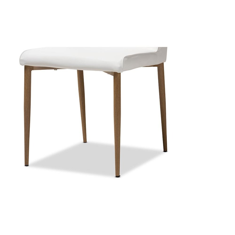 White Faux Leather Upholstered Dining Chair (Set of 4)