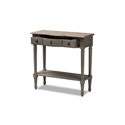 Baxton Studio Noelle French Provincial Gray Finished 1-Drawer Wood Console Table