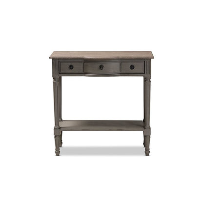 Baxton Studio Noelle French Provincial Gray Finished 1-Drawer Wood Console Table