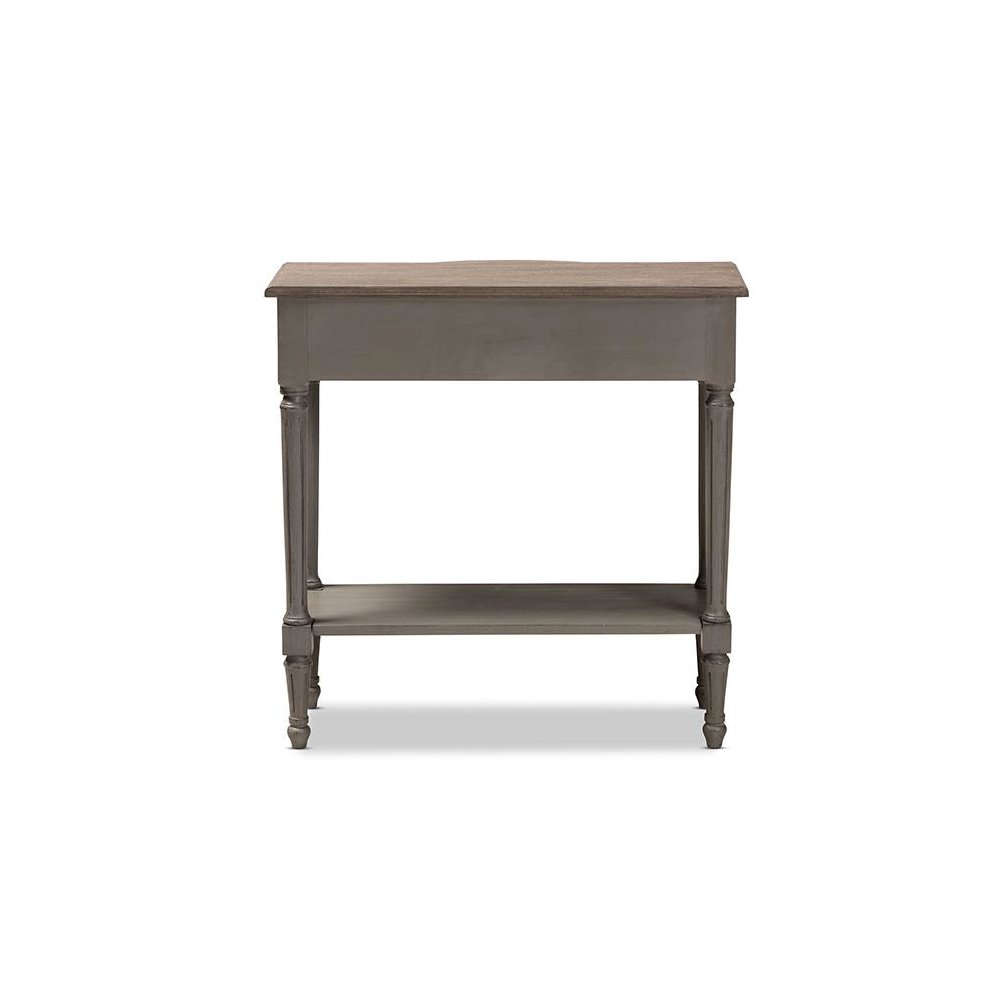 Baxton Studio Noelle French Provincial Gray Finished 1-Drawer Wood Console Table