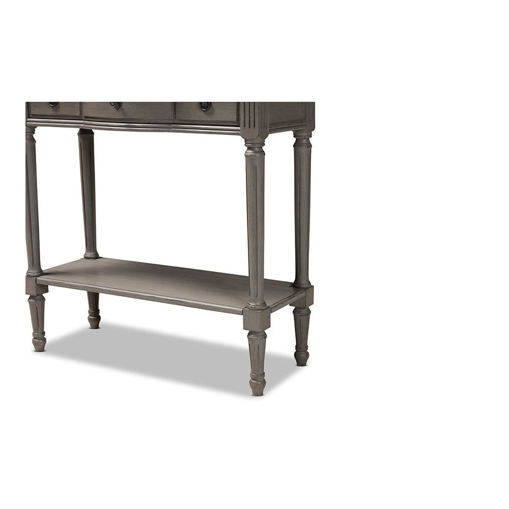 Baxton Studio Noelle French Provincial Gray Finished 1-Drawer Wood Console Table
