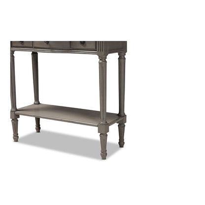 Baxton Studio Noelle French Provincial Gray Finished 1-Drawer Wood Console Table