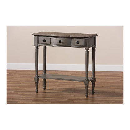 Baxton Studio Noelle French Provincial Gray Finished 1-Drawer Wood Console Table