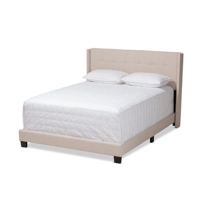 Lisette Modern and Contemporary Beige Fabric Upholstered Full Size Bed