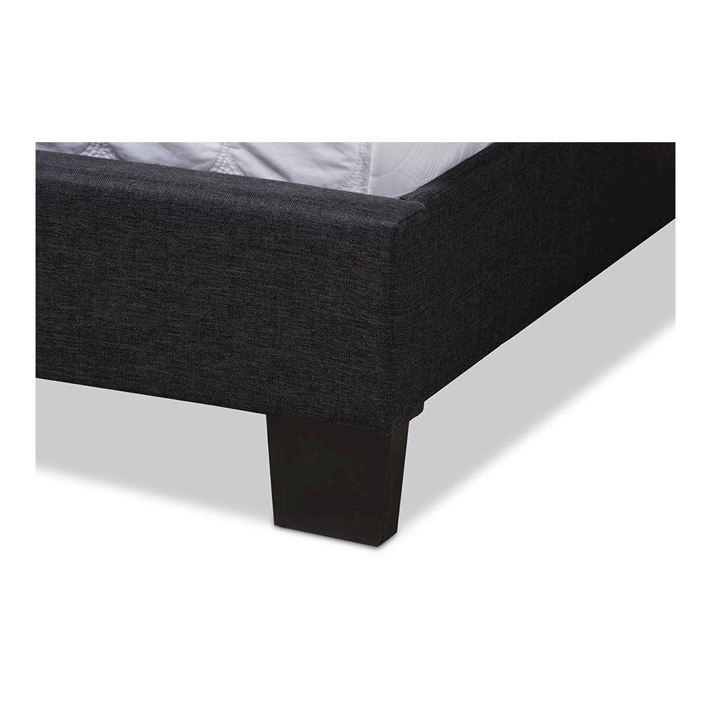 Lisette Modern and Contemporary Charcoal Grey Fabric Upholstered Queen Size Bed