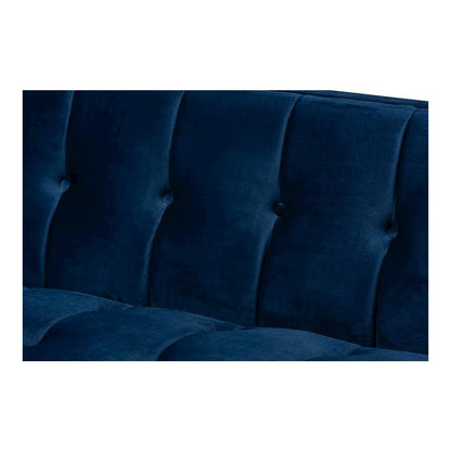 Button Tufted Gold Sofa with Gold-Tone Frame