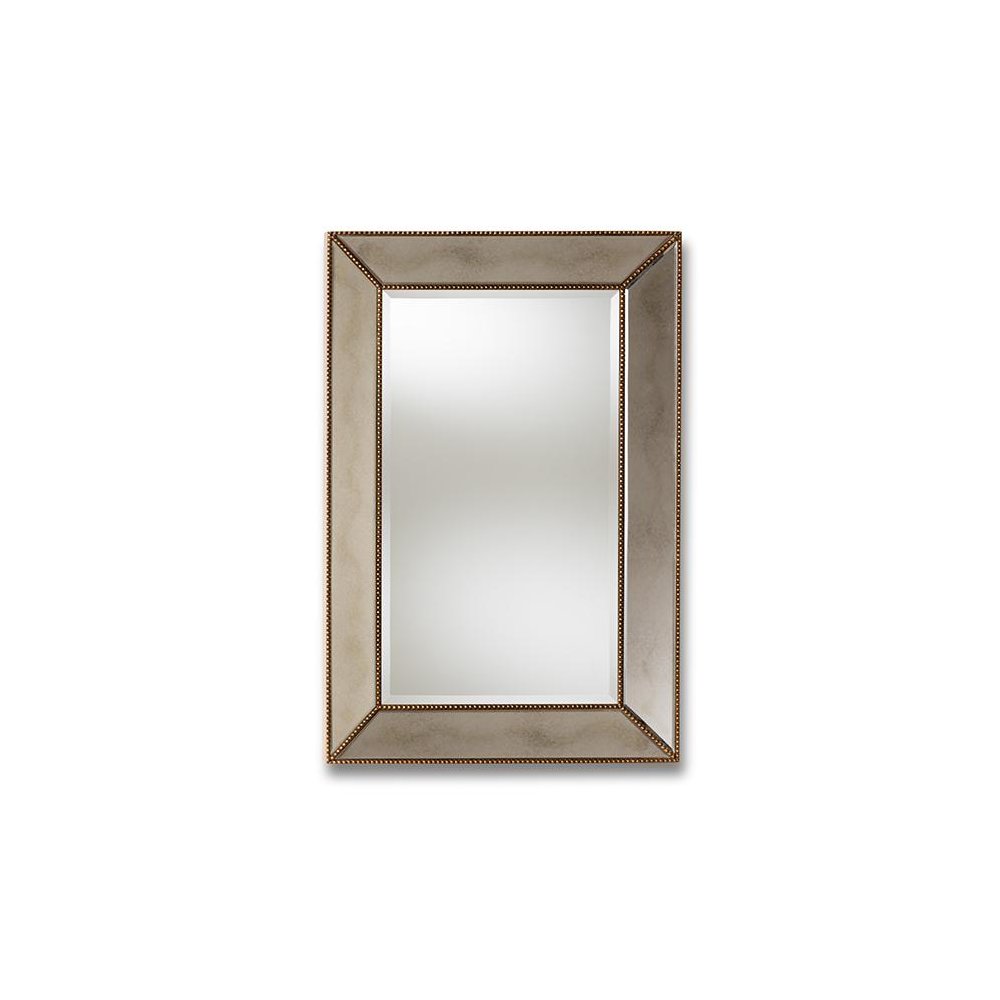 Antique Gold Finished Rectangular Accent Wall Mirror