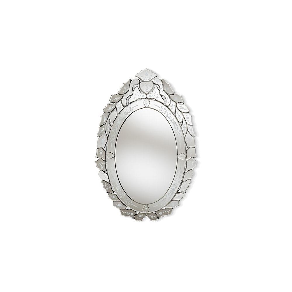 Livia Classic and Traditional Silver Finished Venetian Style Accent Wall Mirror