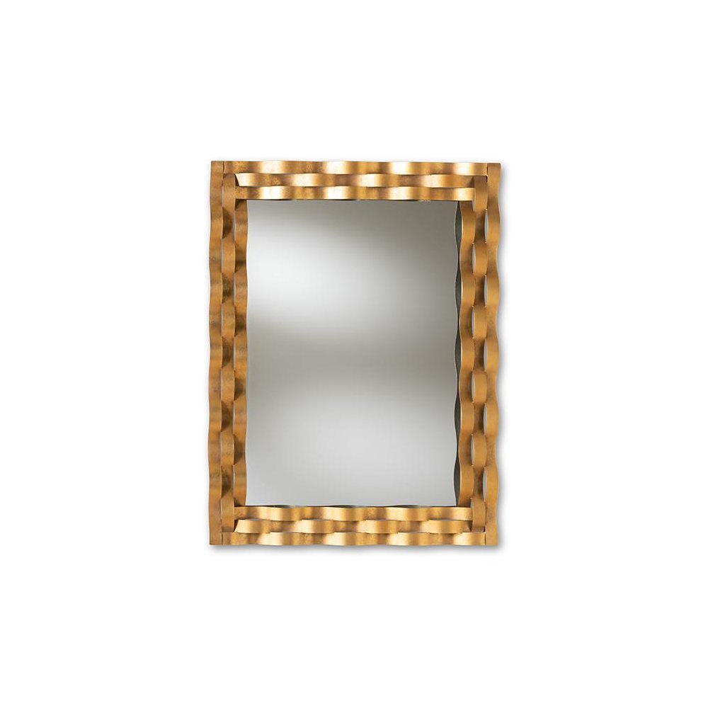 Antique Gold Finished Rectangular Accent Wall Mirror
