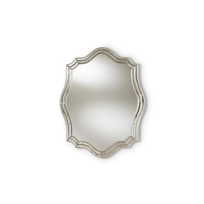 Baxton Studio Isidora Art Deco Antique Silver Finished Accent Wall Mirror